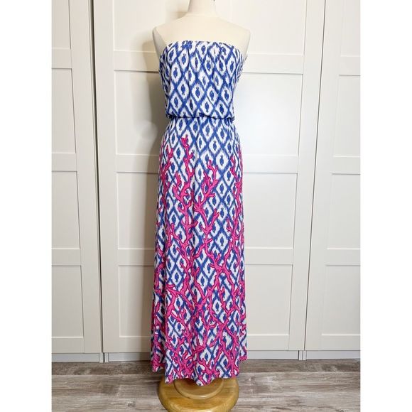 Lilly Pulitzer Dresses & Skirts - Lilly Pulitzer Marlisa Maxi XS Deep Dive Little Fish Engineered